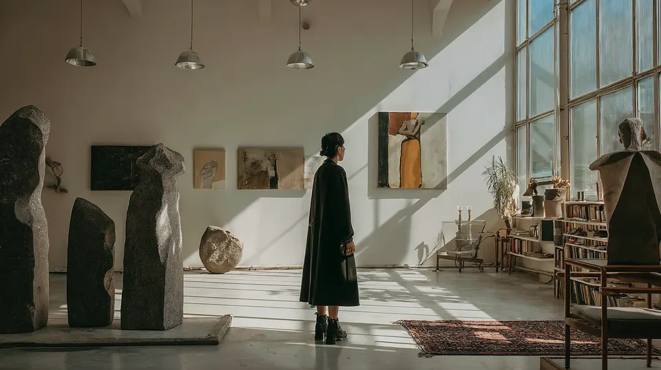 Karin Stén in the studio