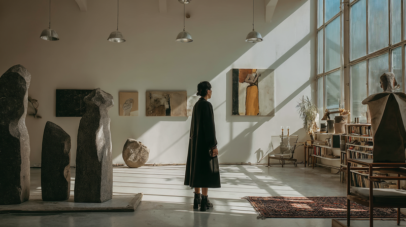 Karin Stén in the studio